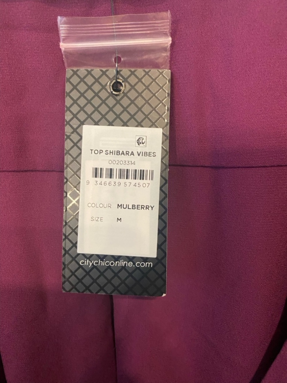 City Chic Plum Wrap Blouse with Side Tie - Picture 3 of 3